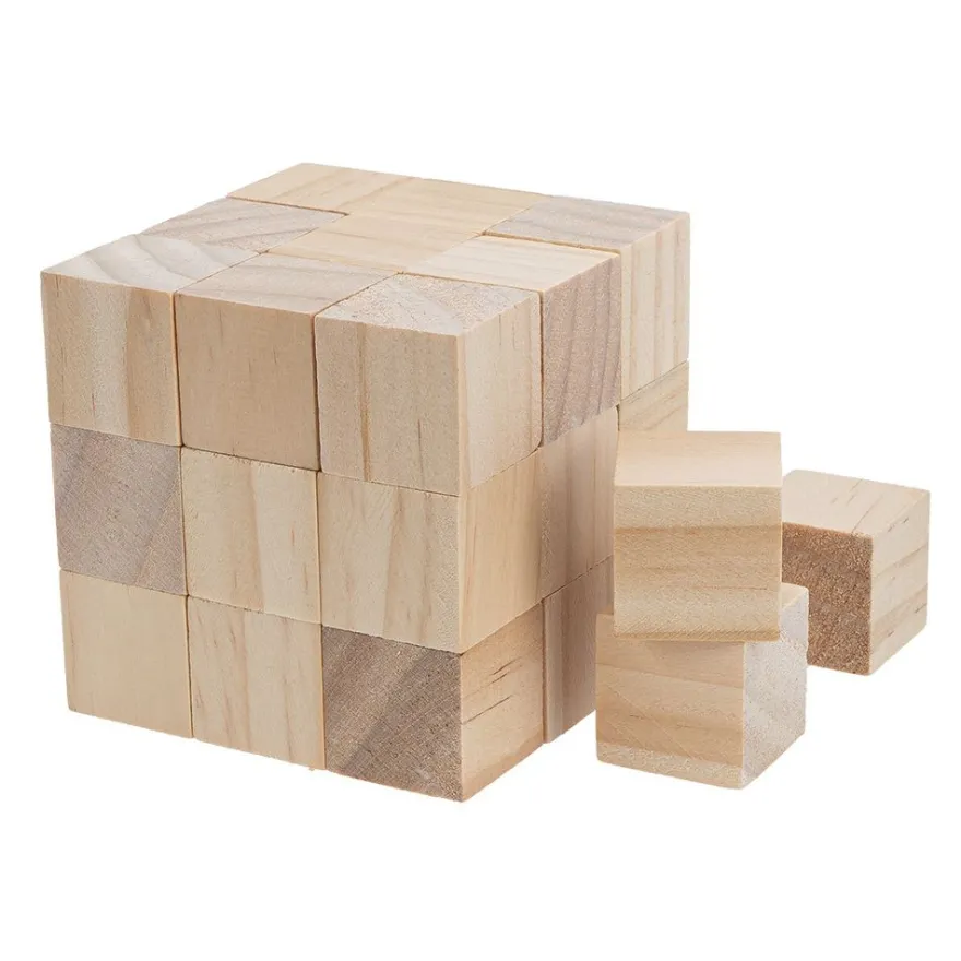 Bastelklötzchen, Würfel, 2,3cm x 2,3cm x 2,3cm, glatt geschliffen, 30 Stück