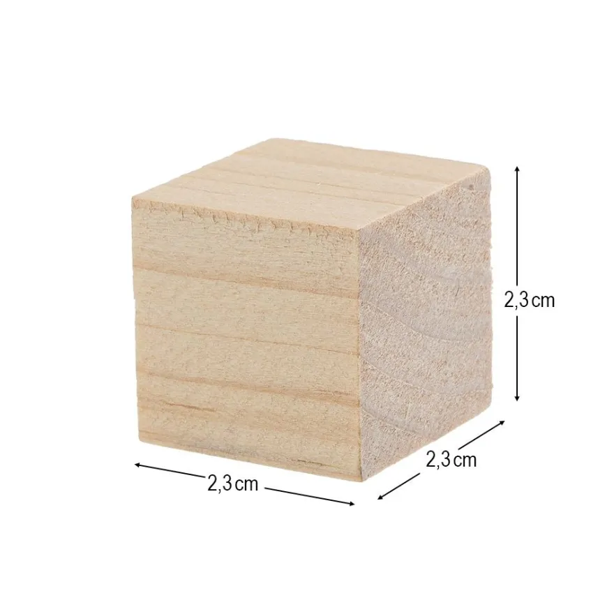 Bastelklötzchen, Würfel, 2,3cm x 2,3cm x 2,3cm, glatt geschliffen, 30 Stück