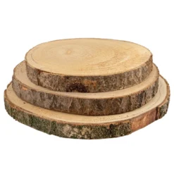 Baumscheiben, Ø16-17cm, Ø19-20cm, Ø24-25cm, 2cm stark, 3 Stück