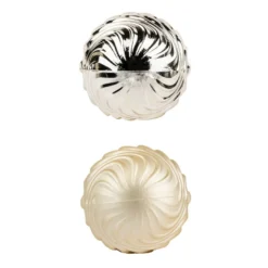 Baumschmuck, Relief-Kugeln 1, Ø 6cm, hellgold matt und glänzend, 4 Stück
