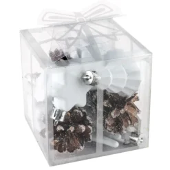Baumschmuck, Vielfalt 1, versch. Designs & Größen, teilweise zum Aufhängen, weiß, 14 Stück