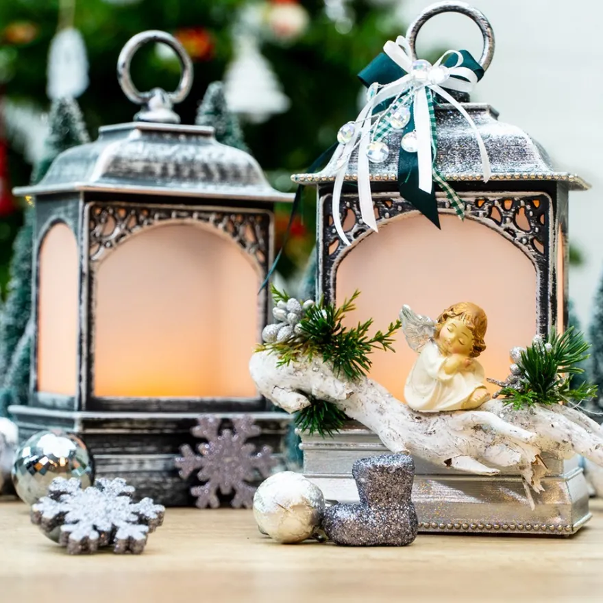 Baumschmuck, Vielfalt 2, versch. Designs & Größen, teilweise zum Aufhängen, grau, 12 Stück