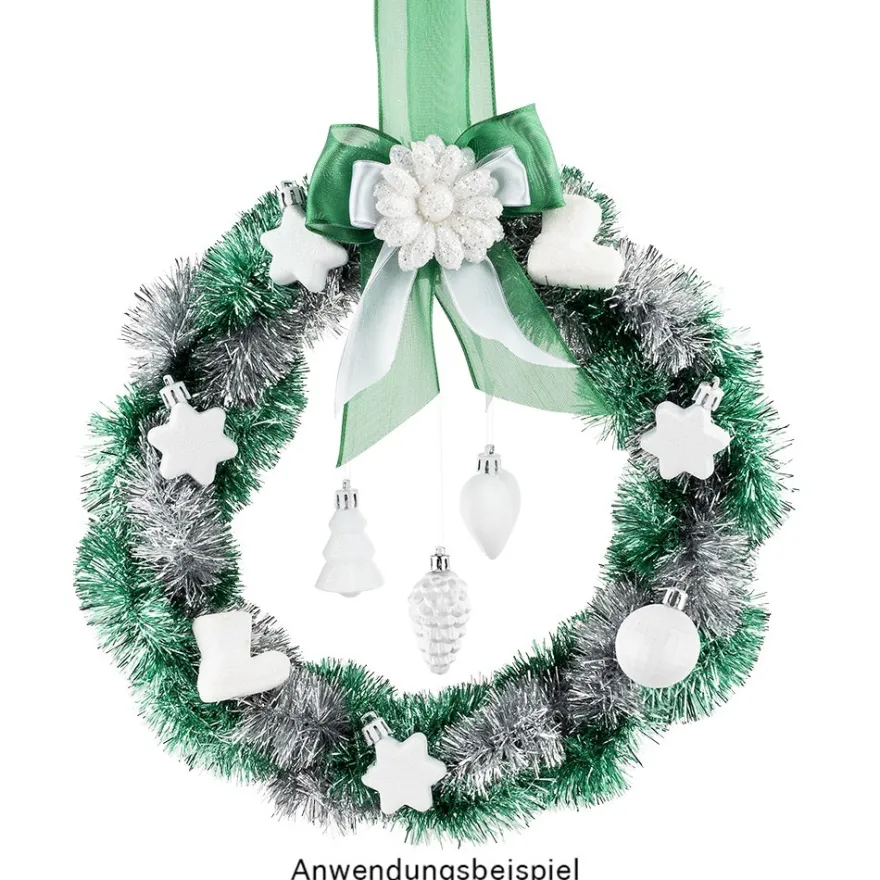 Baumschmuck, Vielfalt 2, versch. Designs & Größen, teilweise zum Aufhängen, weiß, 12 Stück