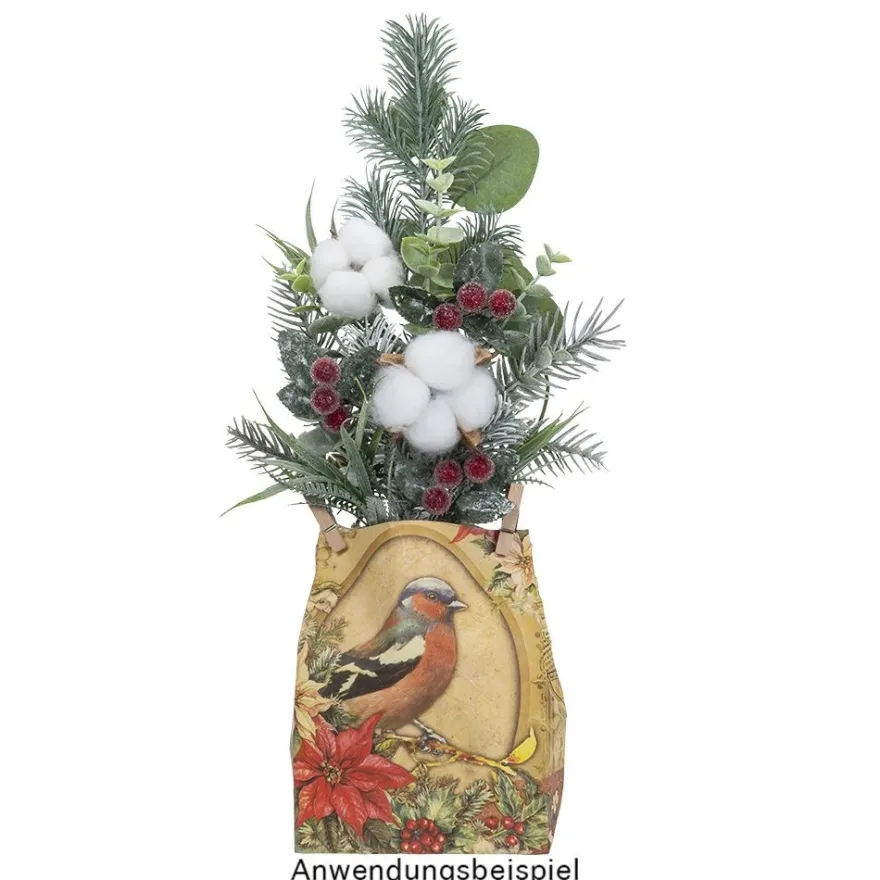 Baumwollzweig, 35cm lang, 4 Samenkapseln, Ø6cm bis Ø7cm