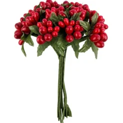 Beerenzweige, 11,5cm, rote Beeren, 12 Stück