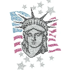 Bügelchaton-Design, DIN A4, mehrfarbig, Lady Liberty