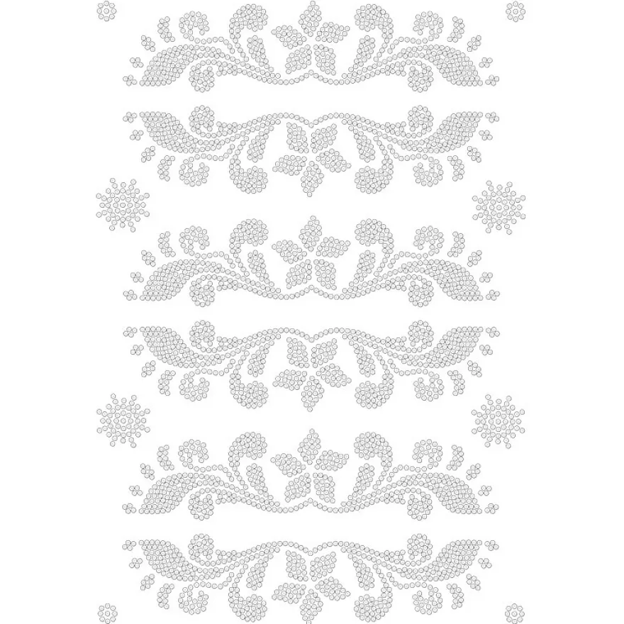 Bügelstrass-Design, DIN A4, klar, Ornamente 8