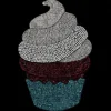 Bügelstrass-Design, DIN A4, mehrfarbig, Cupcake