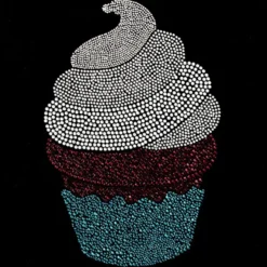 Bügelstrass-Design, DIN A4, mehrfarbig, Cupcake