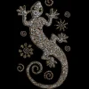 Bügelstrass-Design, DIN A4, mehrfarbig, Gecko 6, klar/braun