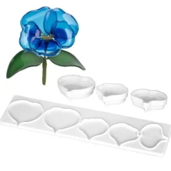 Biege- & Gießformen für Stiefmütterchenblüten, für 3 verschiedene Blütenblätter, 4-teilig