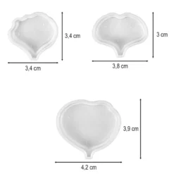 Biege- & Gießformen für Stiefmütterchenblüten, für 3 verschiedene Blütenblätter, 4-teilig