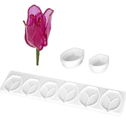 Biege- & Gießformen für Tulpenblüten, für Blütenblätter in 2 Größen, 3-teilig