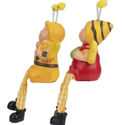 Bienen mit Schlenkerbeinen, 19cm/18,7cm hoch, Kantenhocker, 2 Stück