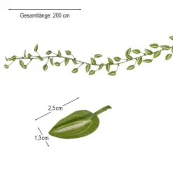 Blatt-Girlande, Design 1, 2m lang, drahtverstärkt