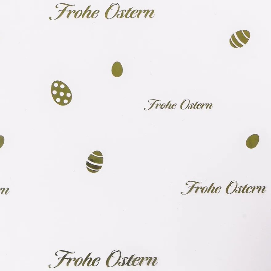 Blockbodenbeutel, Frohe Ostern, 12cm x 8cm, 25cm hoch, mit Goldfoliendruck, 30 Stück