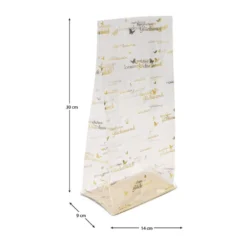 Blockbodenbeutel, Gratulation, 14cm x 9cm, 30cm hoch, mit Goldfoliendruck, 30 Stück
