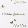 Blockbodenbeutel, Herzlichen Glückwunsch, 14cm x 9cm, 30cm hoch, mit Goldfoliendruck, 30 Stück