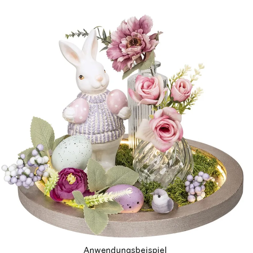 Blütenbusch, Anemone, 28cm lang, 5 mauve- & cremefarbene Blüten, je Ø 7,5cm