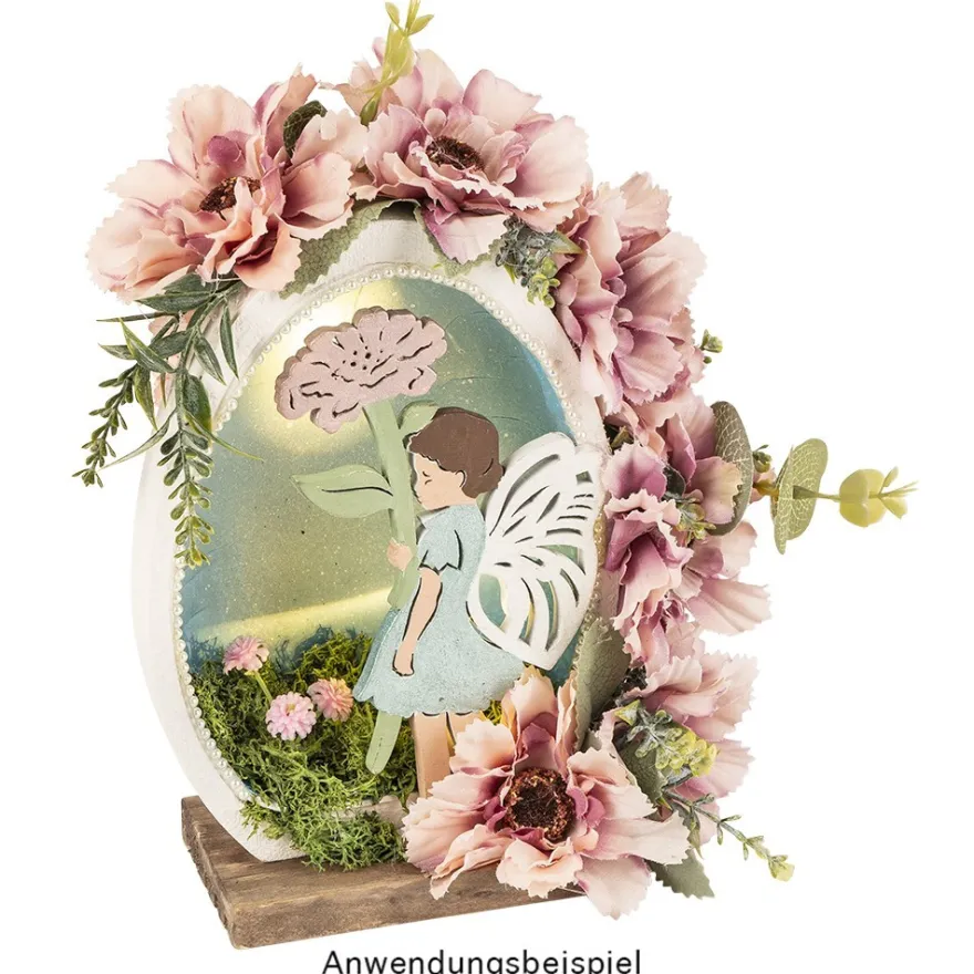 Blütenbusch, Anemone, 28cm lang, 5 mauve- & cremefarbene Blüten, je Ø 7,5cm