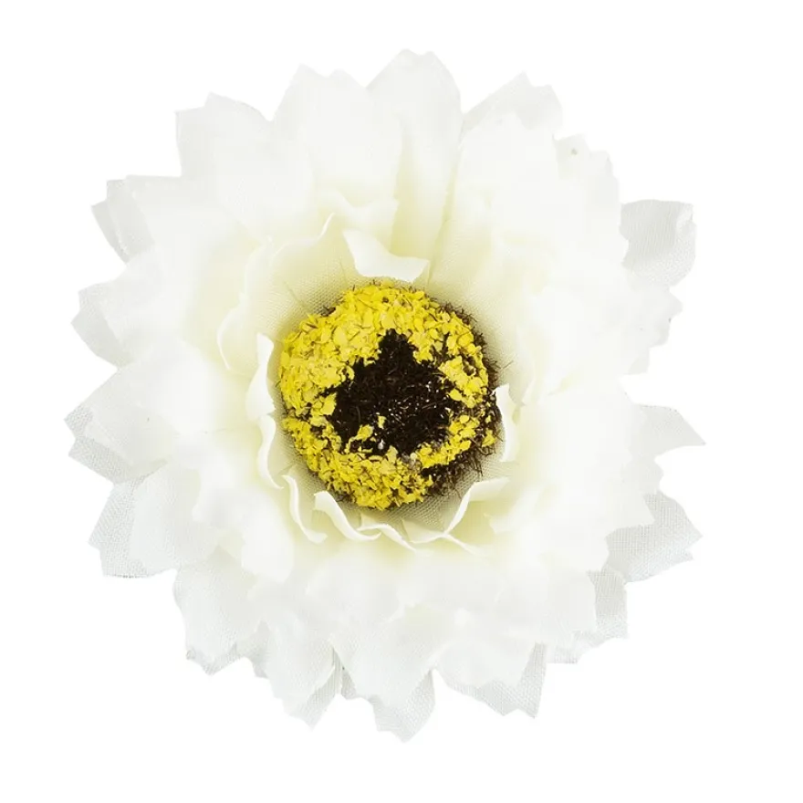 Blütenbusch, Chrysanthemen 1, 32cm hoch, 6 große Blüten, Ø 6cm, weiß