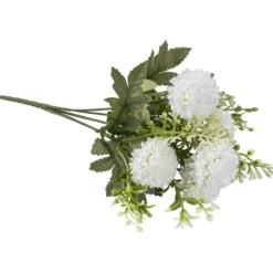 Blütenbusch, Dahlie in Weiß 2, 30,5cm lang, 5 Blüten, je Ø 4,5cm