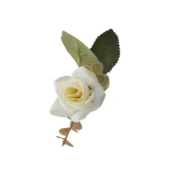 Blütenbusch, Rosen in Creme, 36cm lang, 15 Blüten, versch. Größen Ø 2,5cm bis Ø 4cm