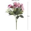 Blütenbusch, Rosen in Pink & Naturweiß, 36cm lang, 15 Blüten, versch. Größen Ø 2,5cm bis Ø 4cm