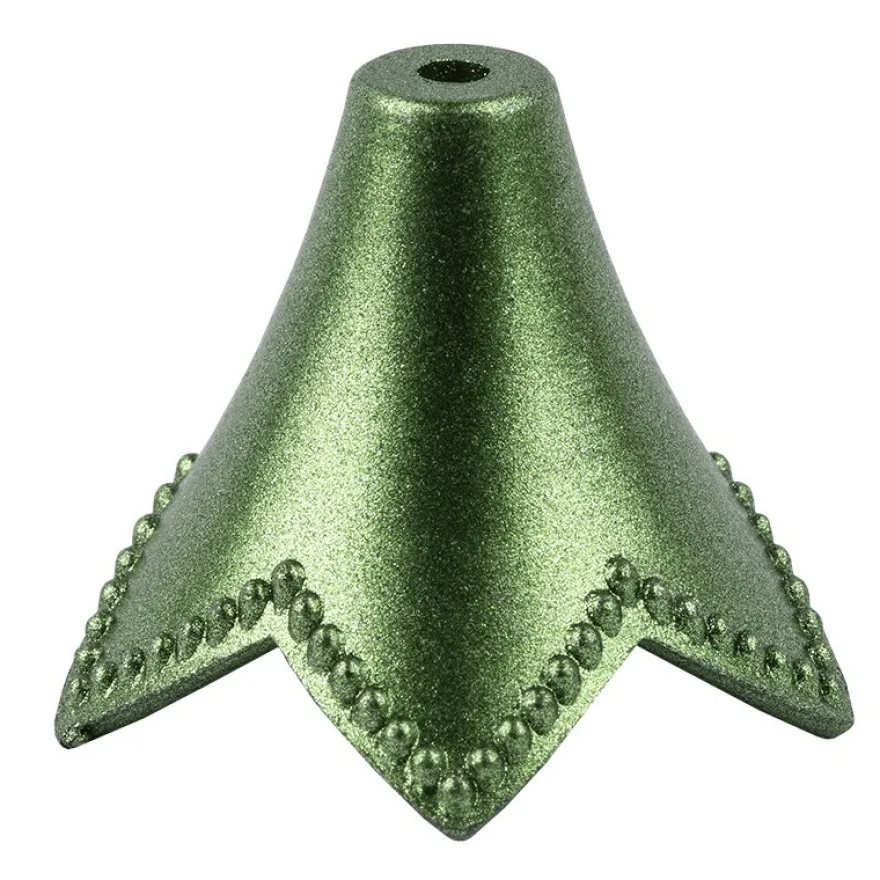 Blütenkelche, Glockenblumen, 2cm hoch, Ø 2,1cm, metallic-matt tannengrün, 20 Stück