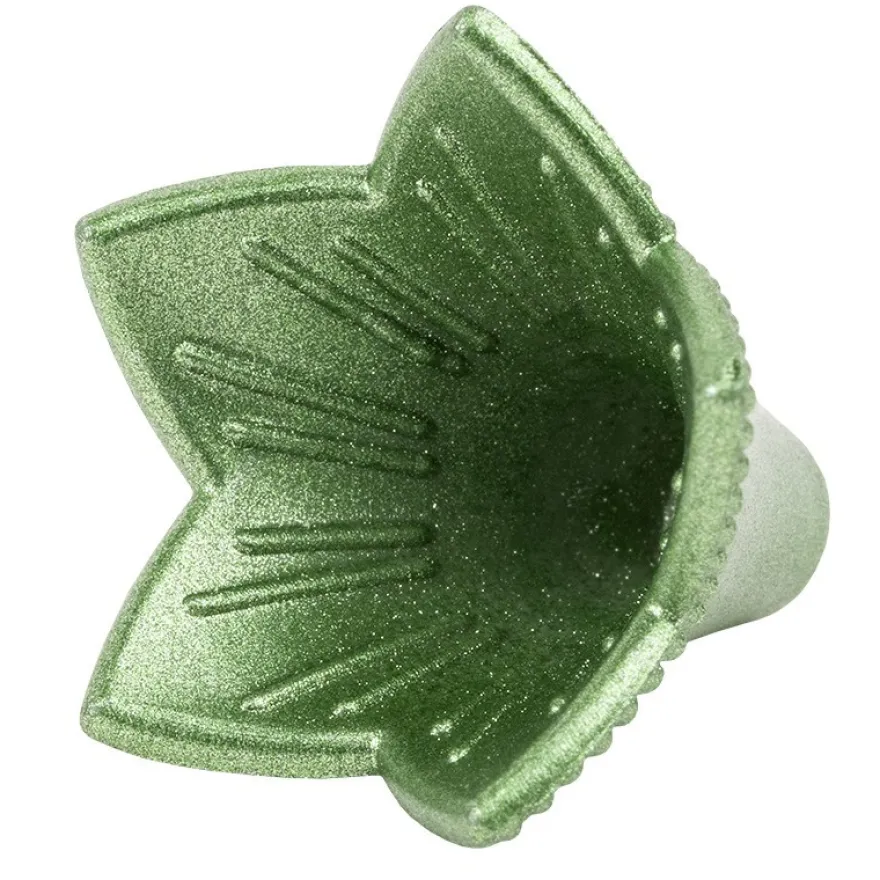 Blütenkelche, Glockenblumen, 2cm hoch, Ø 2,1cm, metallic-matt tannengrün, 20 Stück