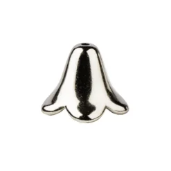 Blütenkelche, metallic, 0,8cm x 1,1cm, silber, 30 Stück