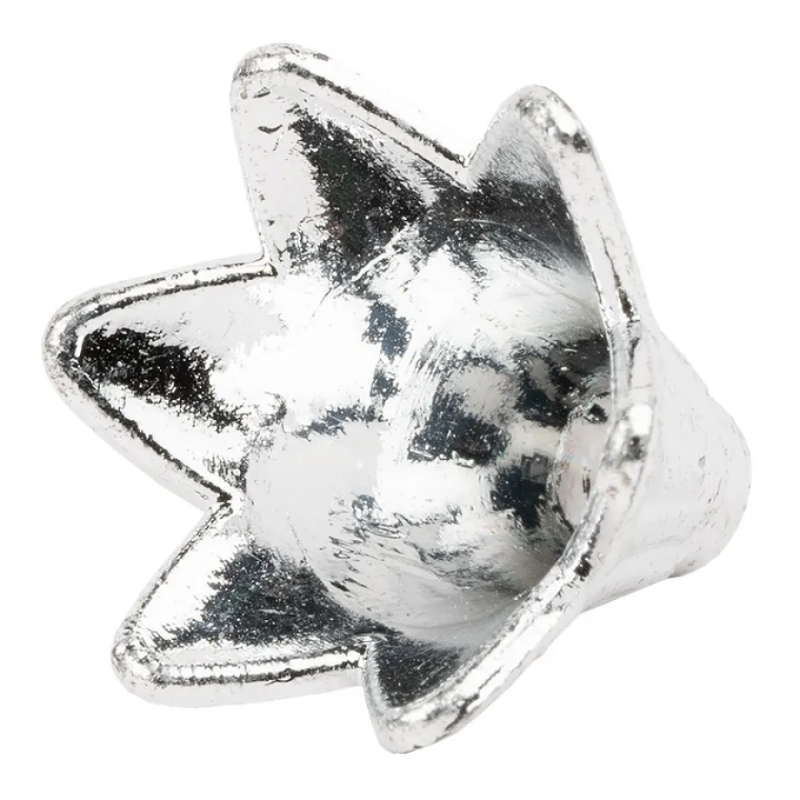 Blütenkelche, Petunien, metallic-matt, 1,5cm x 1,4cm, silber, 30 Stück