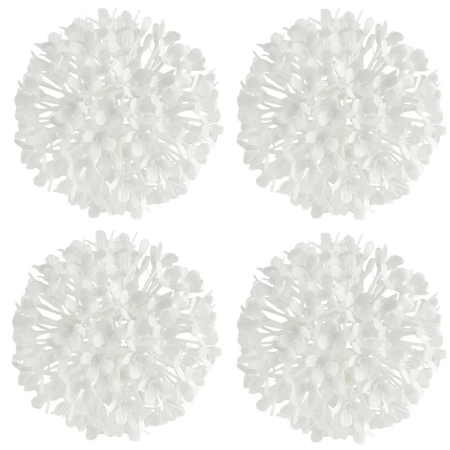 Blütenkugeln, Ø 8,5cm, weiß, 4 Stück
