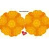 Blüten-Stanzbogen, 2 Blüten, Ø15cm, orange, 6er Set