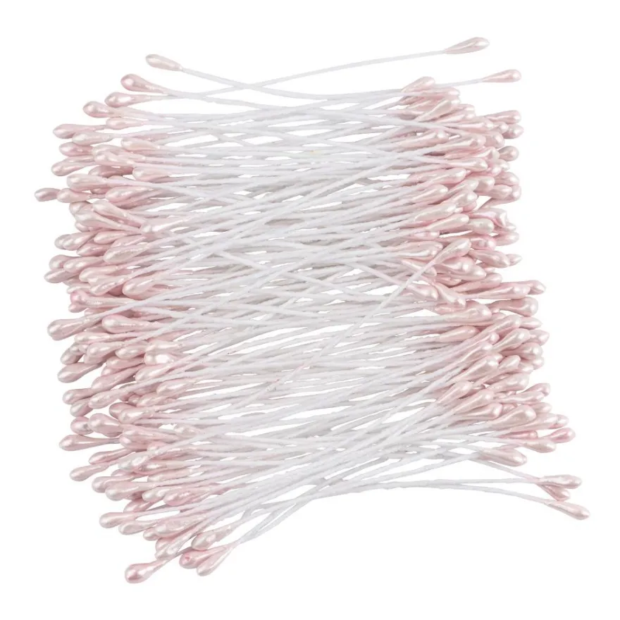 Blütenstempel, Tropfen, 5,5cm lang, rosa, 140 Stück