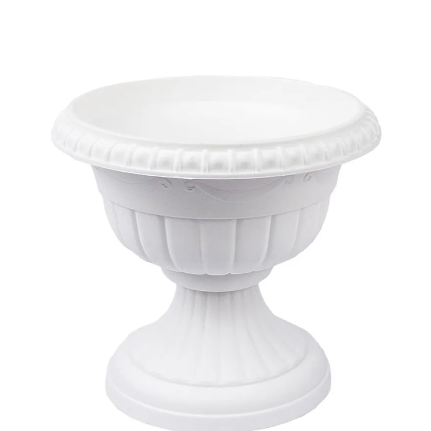 Blumenspindel "Roma", Ø15cm, 14cm hoch, Kunststoff, weiß