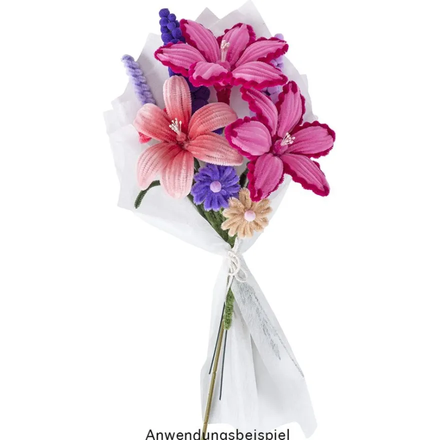 Blumenstiele, 40cm, Kunststoff mit Draht, biegsam, 10 Stück
