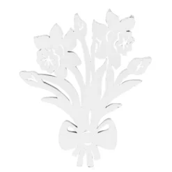 Blumensträuße, Holz, 11cm x 9,1cm x 0,5cm, weiß, 10 Stück