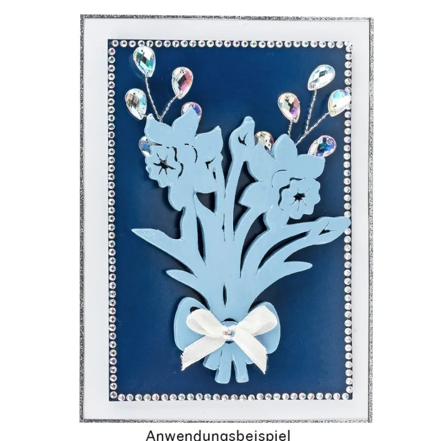 Blumensträuße, Holz, 11cm x 9,1cm x 0,5cm, weiß, 10 Stück