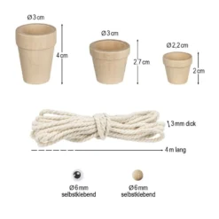 Blumentopf-Figuren, zum Zusammenbauen, für 5 Figuren, 47-teilig