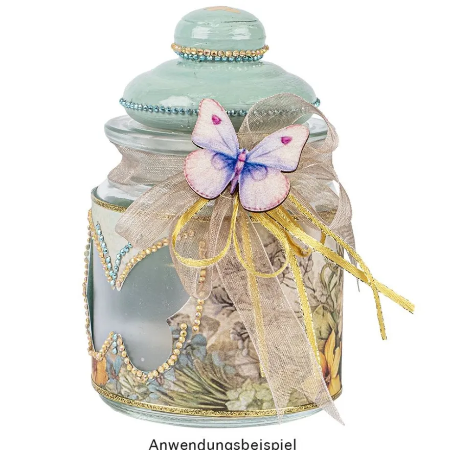 Bonbonieren, rund, mit Glasdeckel, Ø 8cm, 12,6cm hoch, Füllmenge: 280ml, 2 Stück