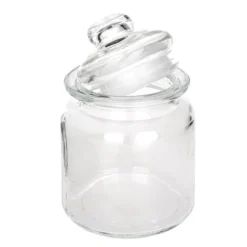 Bonbonieren, rund, mit Glasdeckel, Ø 8cm, 12,6cm hoch, Füllmenge: 280ml, 2 Stück