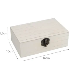Box aus Holz, mit Rillen, 16cm x 10cm x 5,5cm