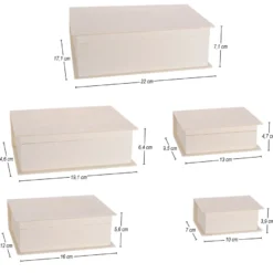 Boxen, Holz, Bücher, verschiedene Größen, 5 Stück