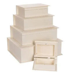 Boxen, Holz, Bücher, verschiedene Größen, 5 Stück