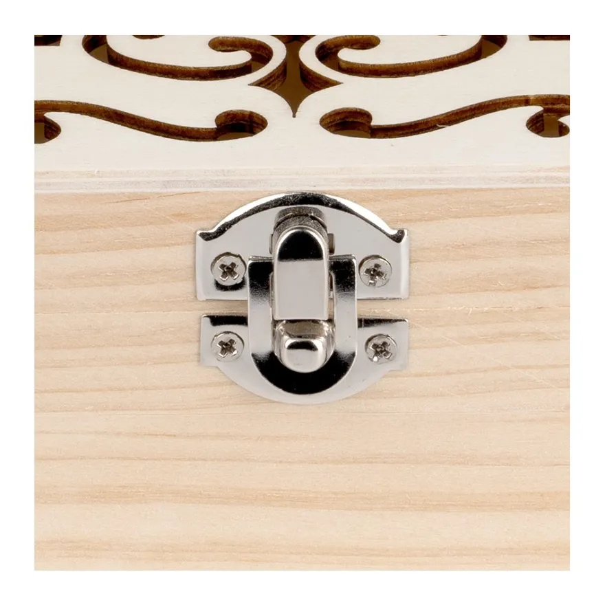 Boxen, Holz, quadratisch, mit Laser-Ornamentik, verschiedene Größen, 3 Stück