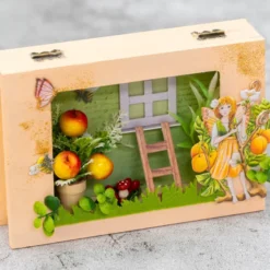 Box mit Sichtfenster, Holz, rechteckig, 20cm x 14cm x 4,5cm