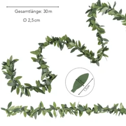 Buchs-Girlande, 30m lang, Ø 2,5cm, drahtverstärkt