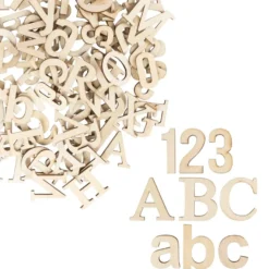 Buchstaben & Zahlen, Holz, Groß- und Kleinbuchstaben A-Z, Zahlen 0-9, 124 Stück