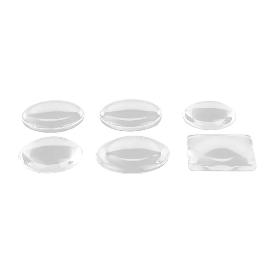 Cabochons, Mix 2, versch. Designs & Größen, klar, 6 Stück